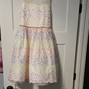 Elegant Pastel Kids Dress with Floral Accents